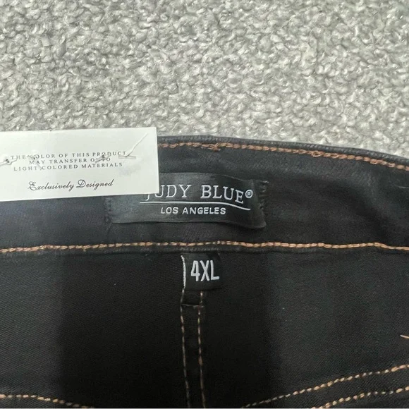 Judy Blue Shorts 4XL Black High Waist Tummy Control Denim Cut Off JB150236 NEW - Picture 6 of 8